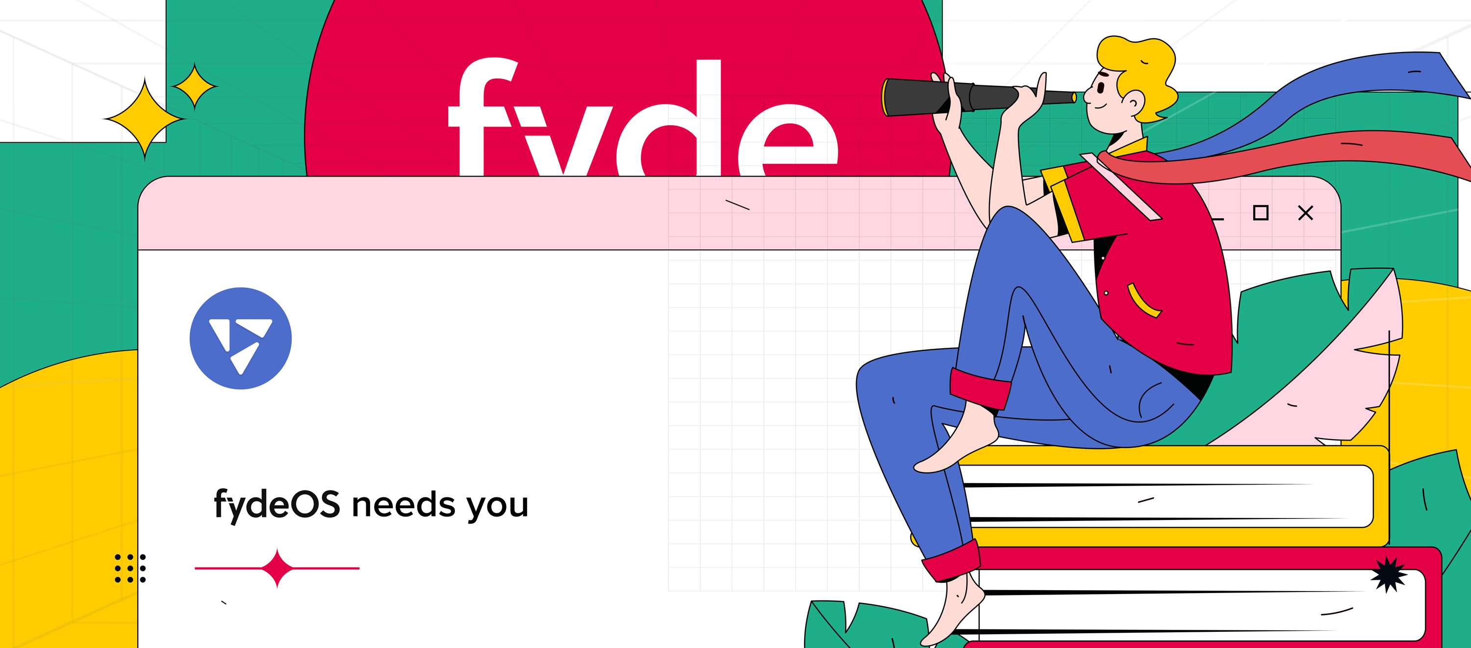 Bespoke hiring illustration for FydeOS